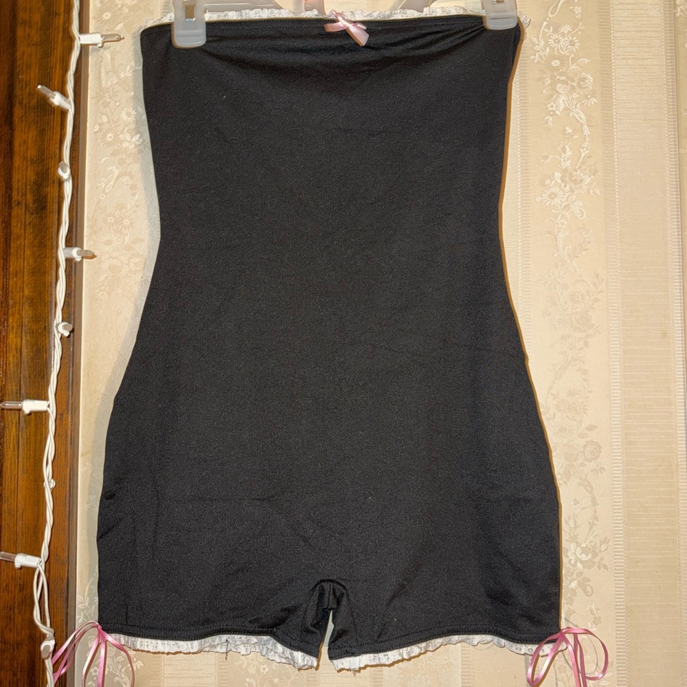 Black Strapless Women's Romper